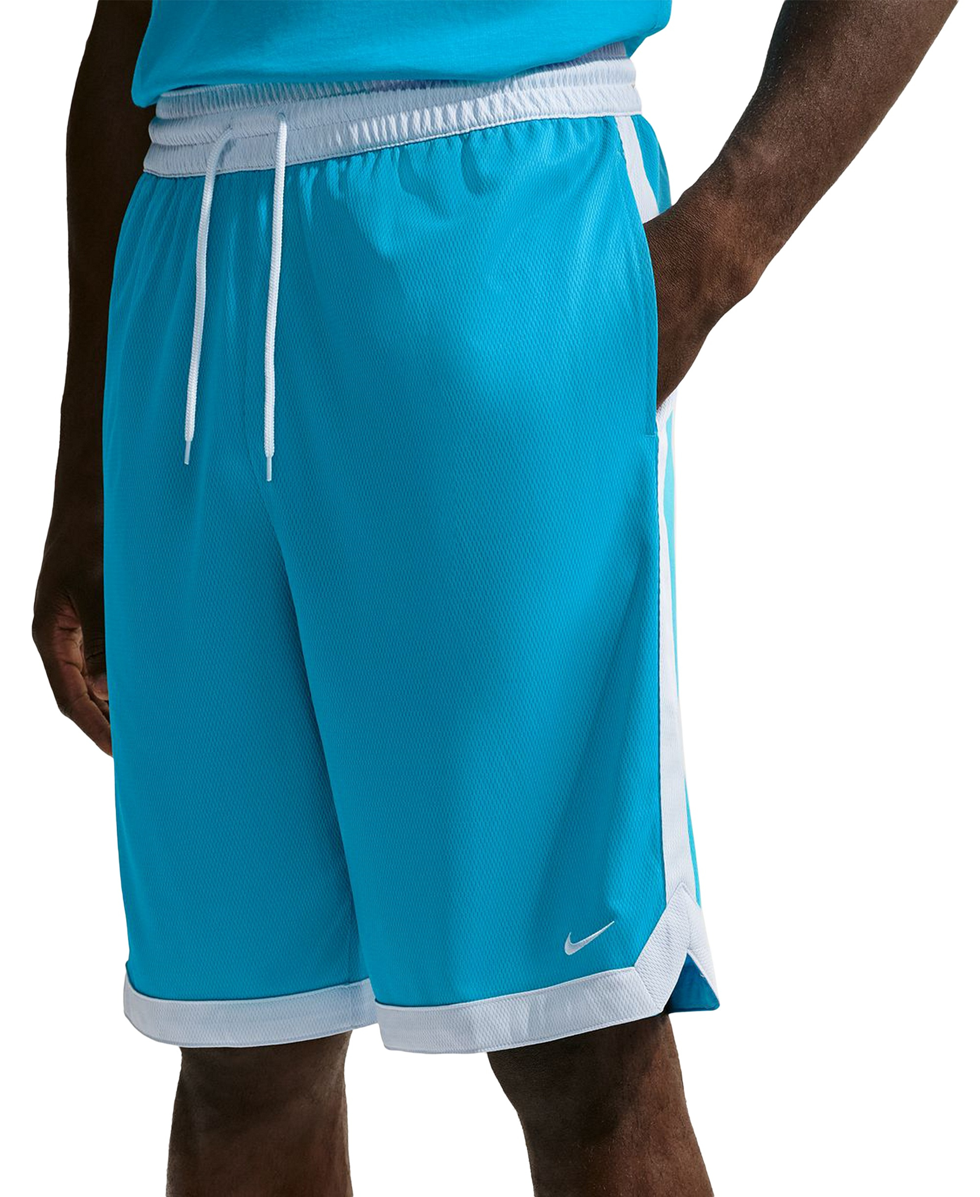 Nike Men's DNA Academy Dri-FIT Basketball Shorts, 11" Inseam - Light Current Blue/Football Grey/White