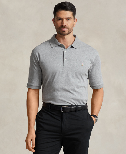 Polo Ralph Lauren Men's Big & Tall Solid Polo Shirt - Steel Heather