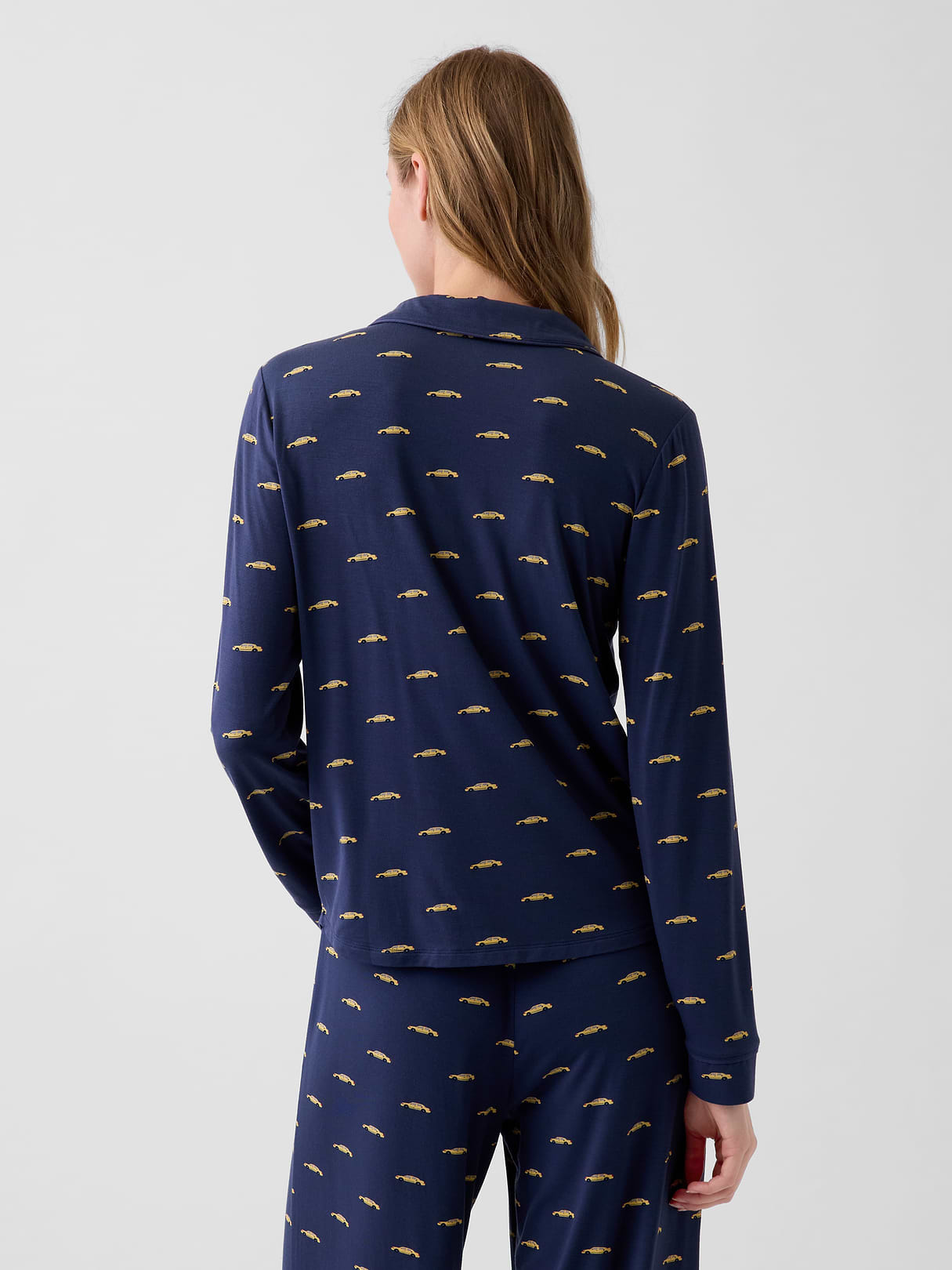SoftMade Modal PJ Top - Blue taxi print