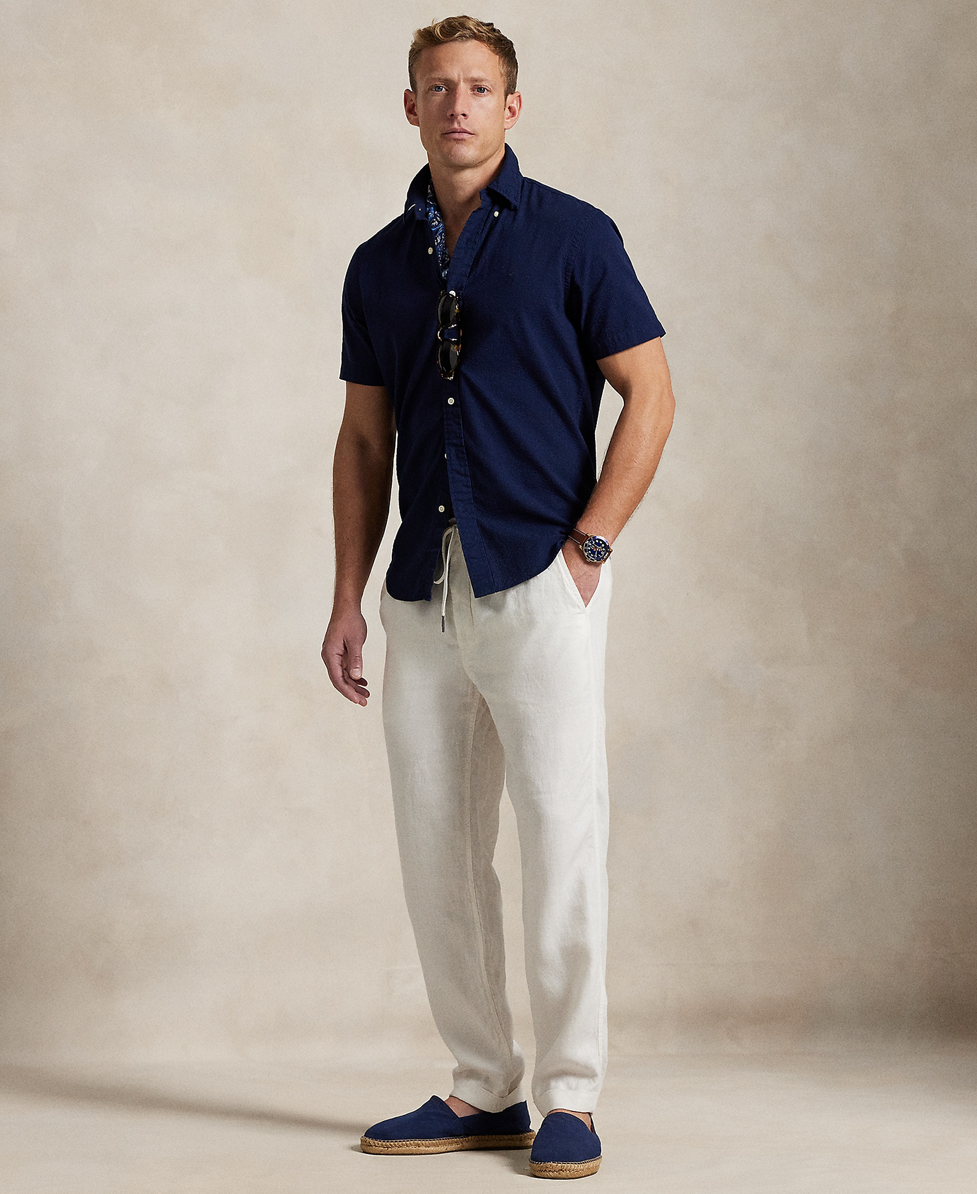 Polo Ralph Lauren Men's RL Prepster Classic-Fit Seersucker Shirt - Astoria Navy