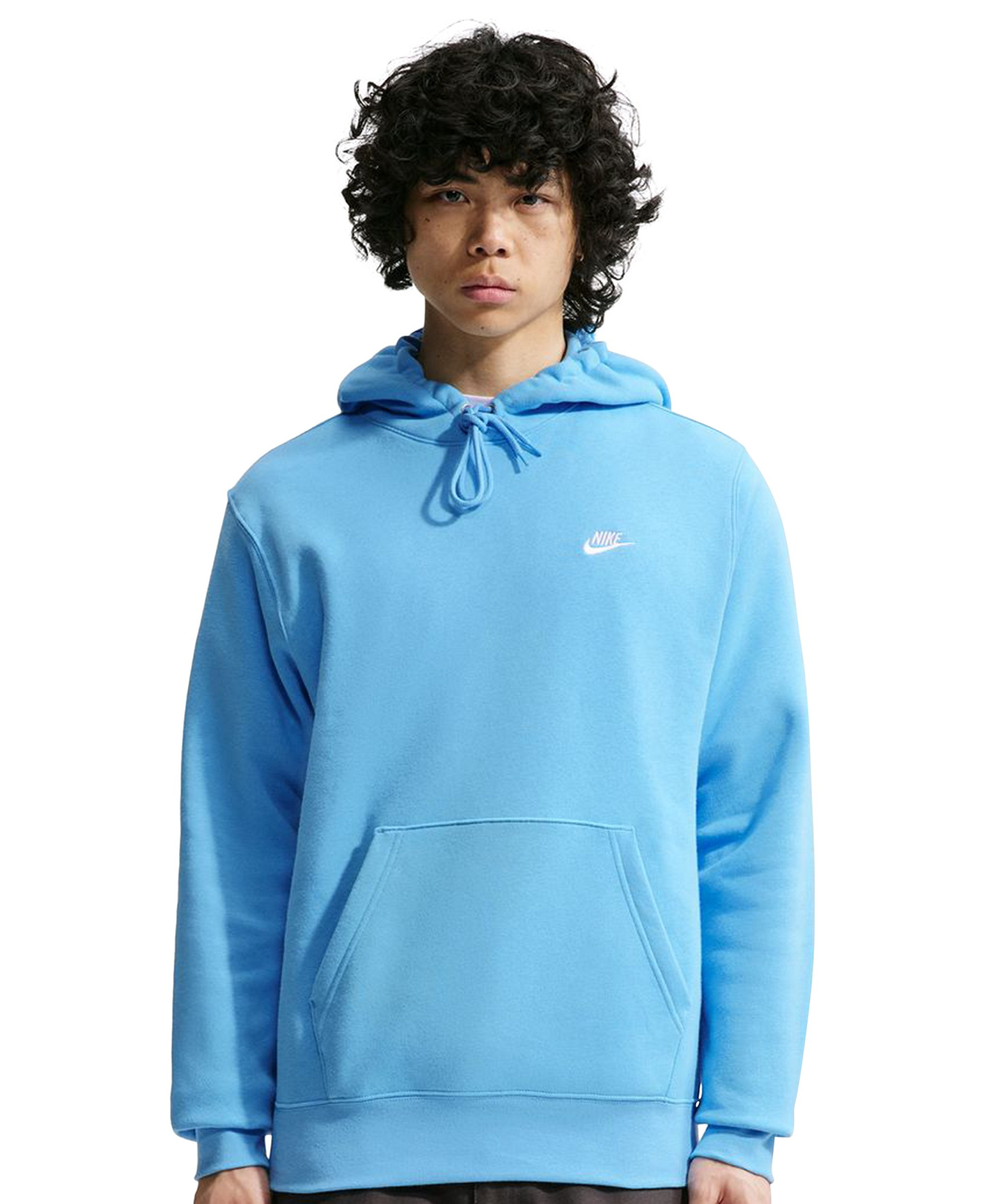 Nike Men's Club Pullover Fleece Hoodie Logo - Football Blue/White