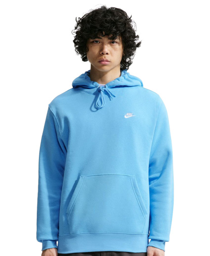 Nike Men's Club Pullover Fleece Hoodie Logo - Football Blue/White