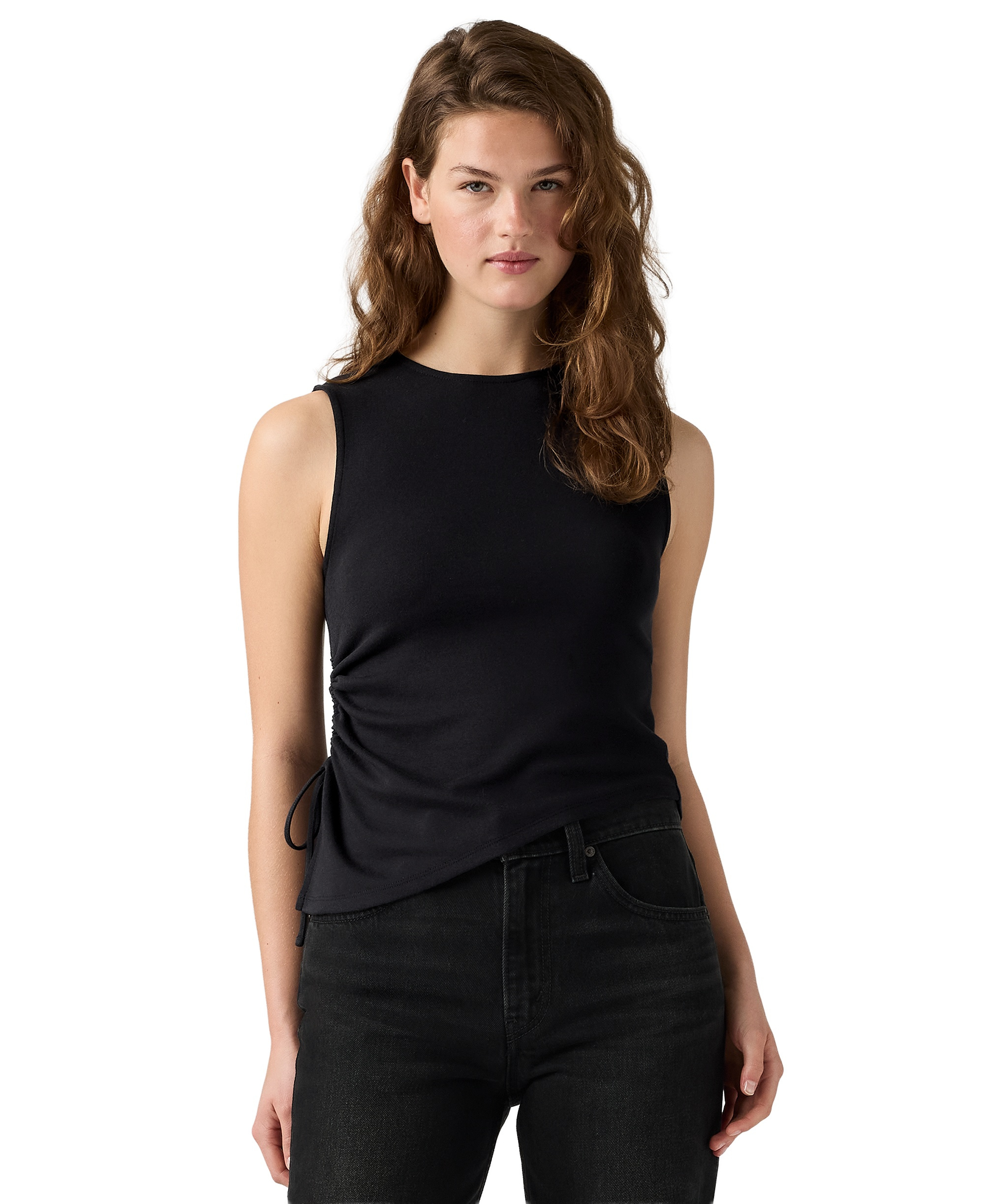 Levi's Women's Alila Asymmetrical Ribbed-Knit Tank Top - Anthracite Night