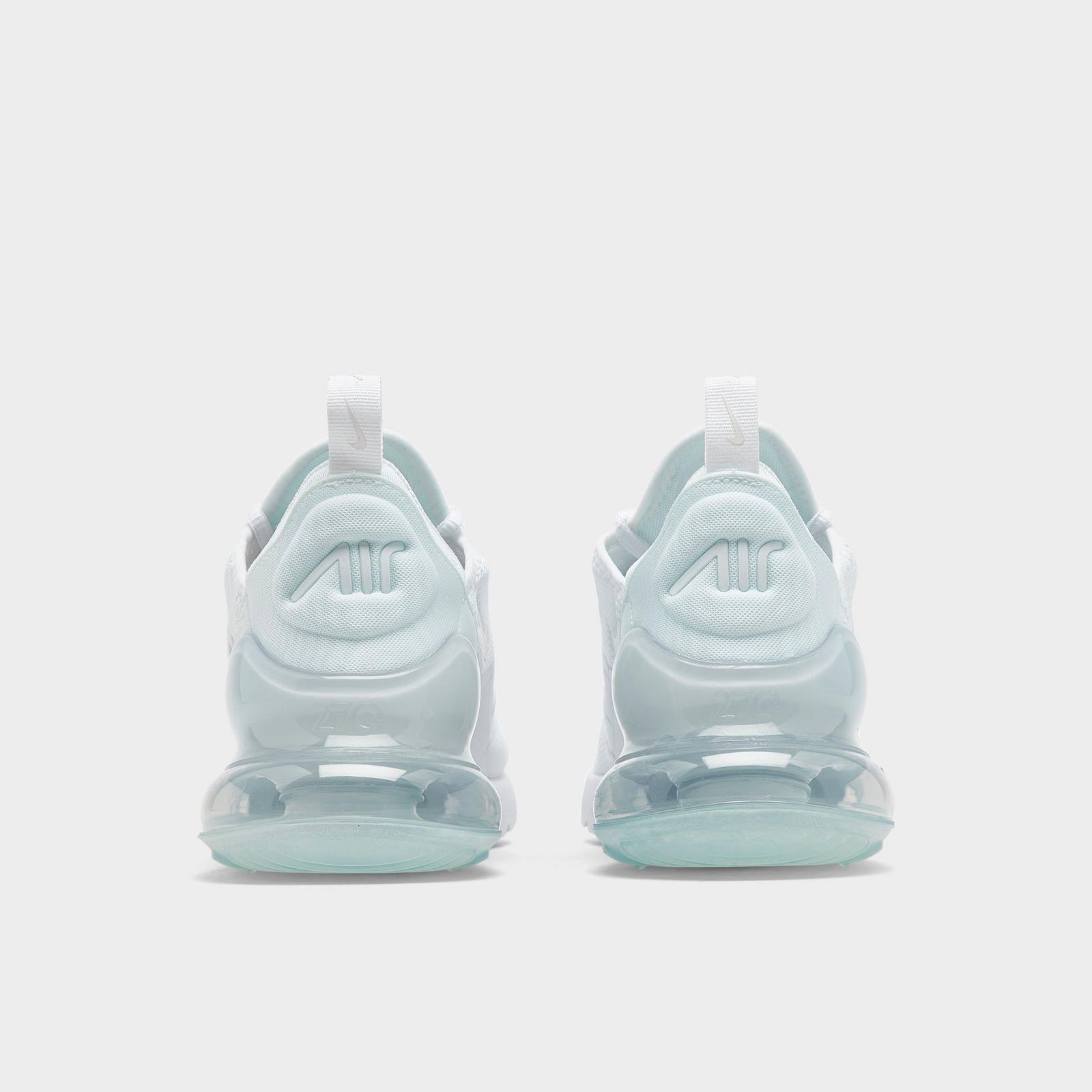 Big Kids' Nike Air Max 270 Casual Shoes - White/White/Metallic Silver