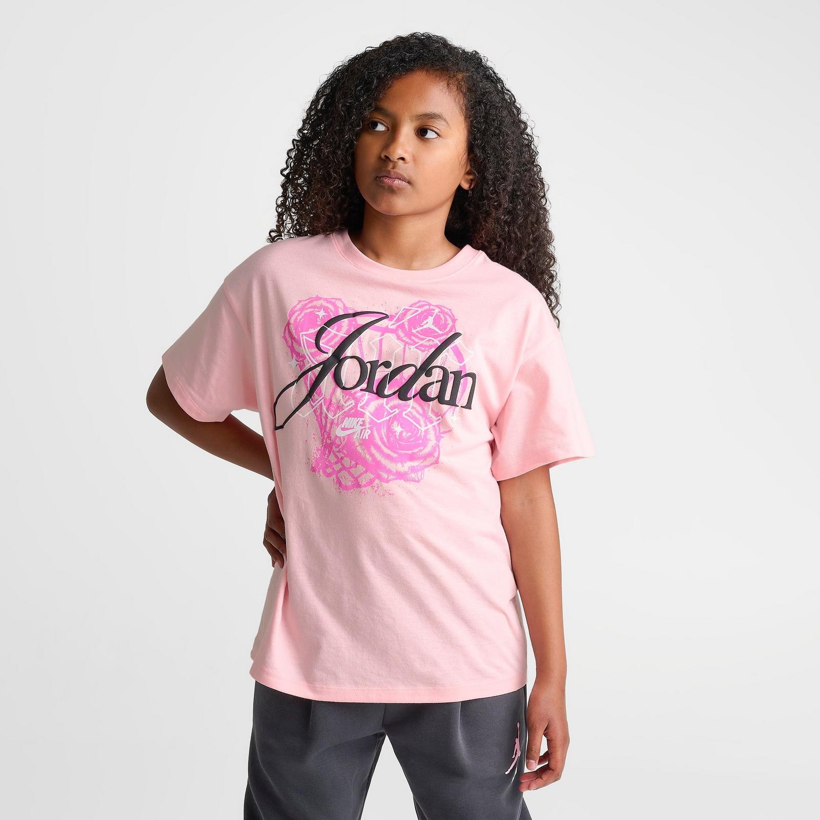 Girls' Big Kids' Jordan Floral Flight T-Shirt - Pink Bloom - view 3