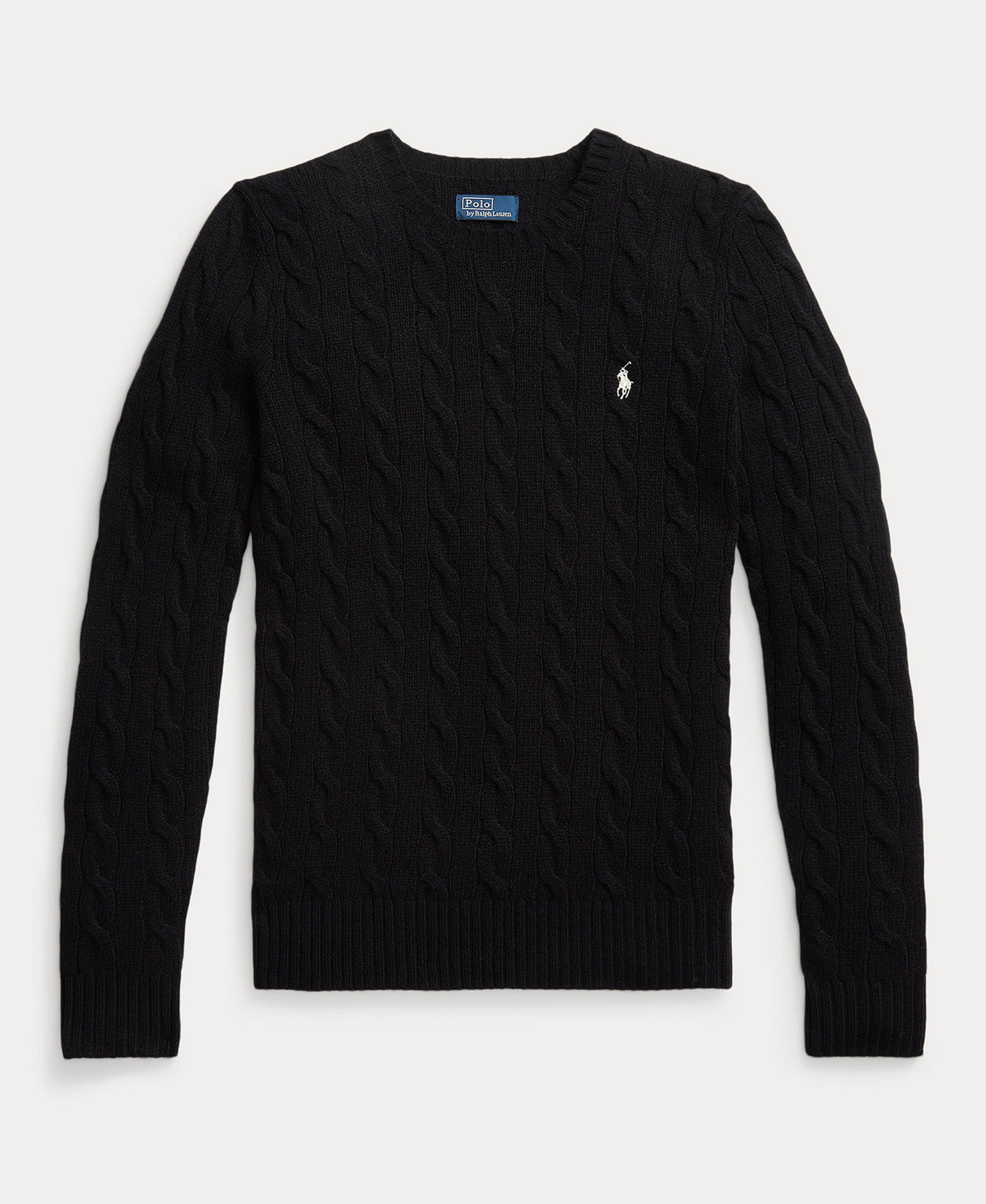 Polo Ralph Lauren Women's Cable Wool-Cashmere Crew Neck Sweater - Polo Black