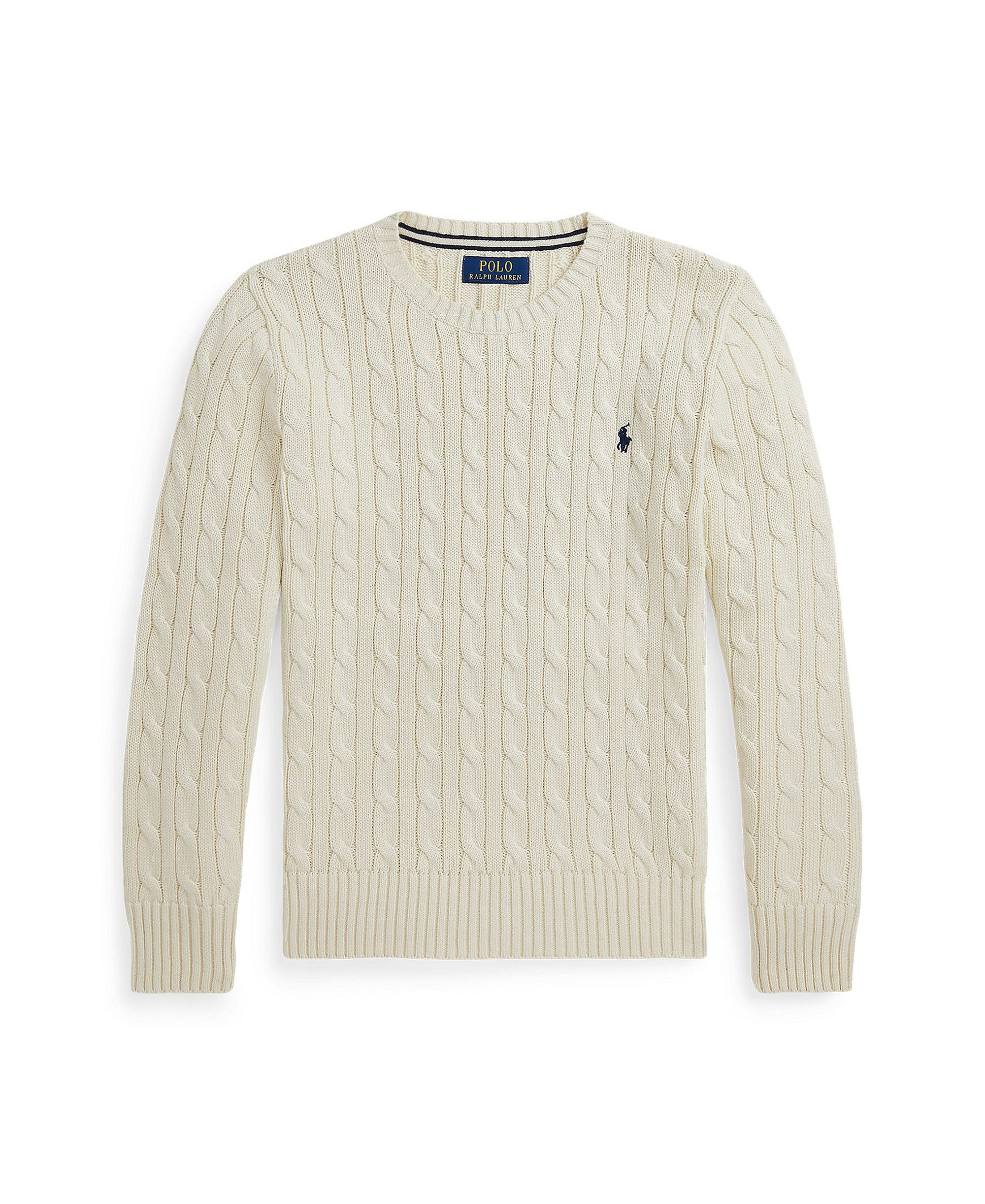 Polo Ralph Lauren Boys' 8-20 Cable-Knit Cotton Sweater - Cream