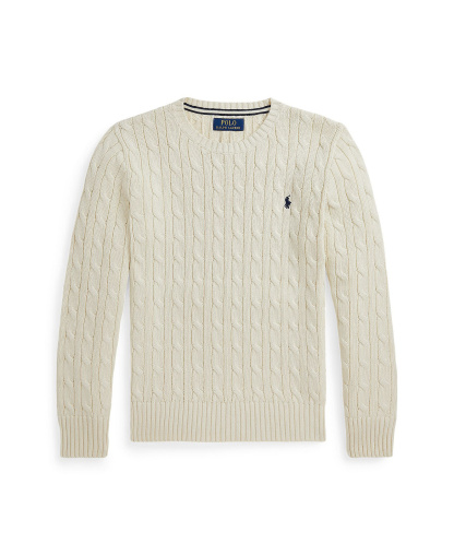 Polo Ralph Lauren Boys' 8-20 Cable-Knit Cotton Sweater - Cream