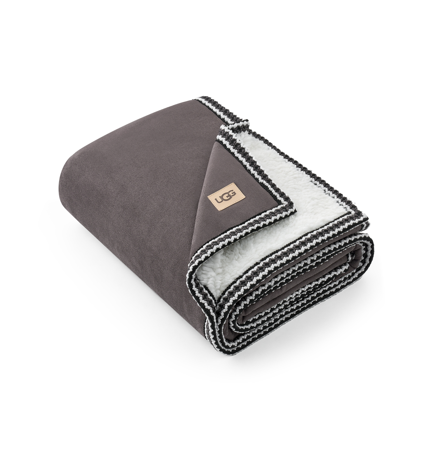 UGG® Kirkwood UGG Braid Throw, 50" x 70" - Grayish Brown