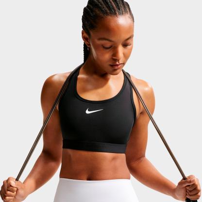 Women's Nithtke Swoosh Medium Support Sports Bra - Black/White