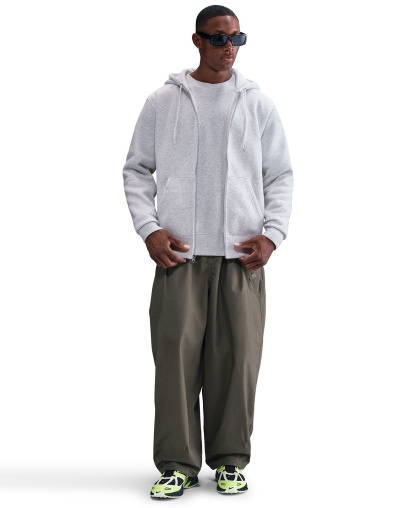 Nike Men's Full-Zip Fleece Regular-Fit Hoodie - Birch Heather/White