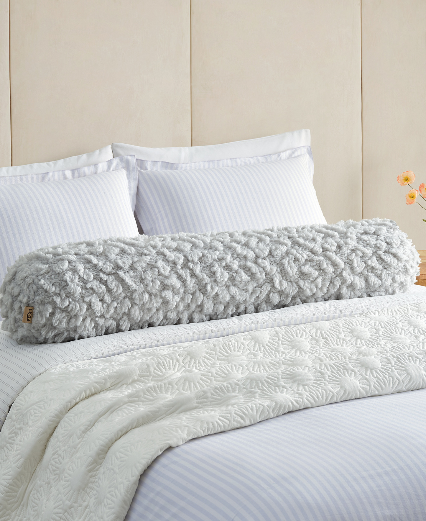 UGG® Shira Textured Bolster, 48" x 8" - Stone