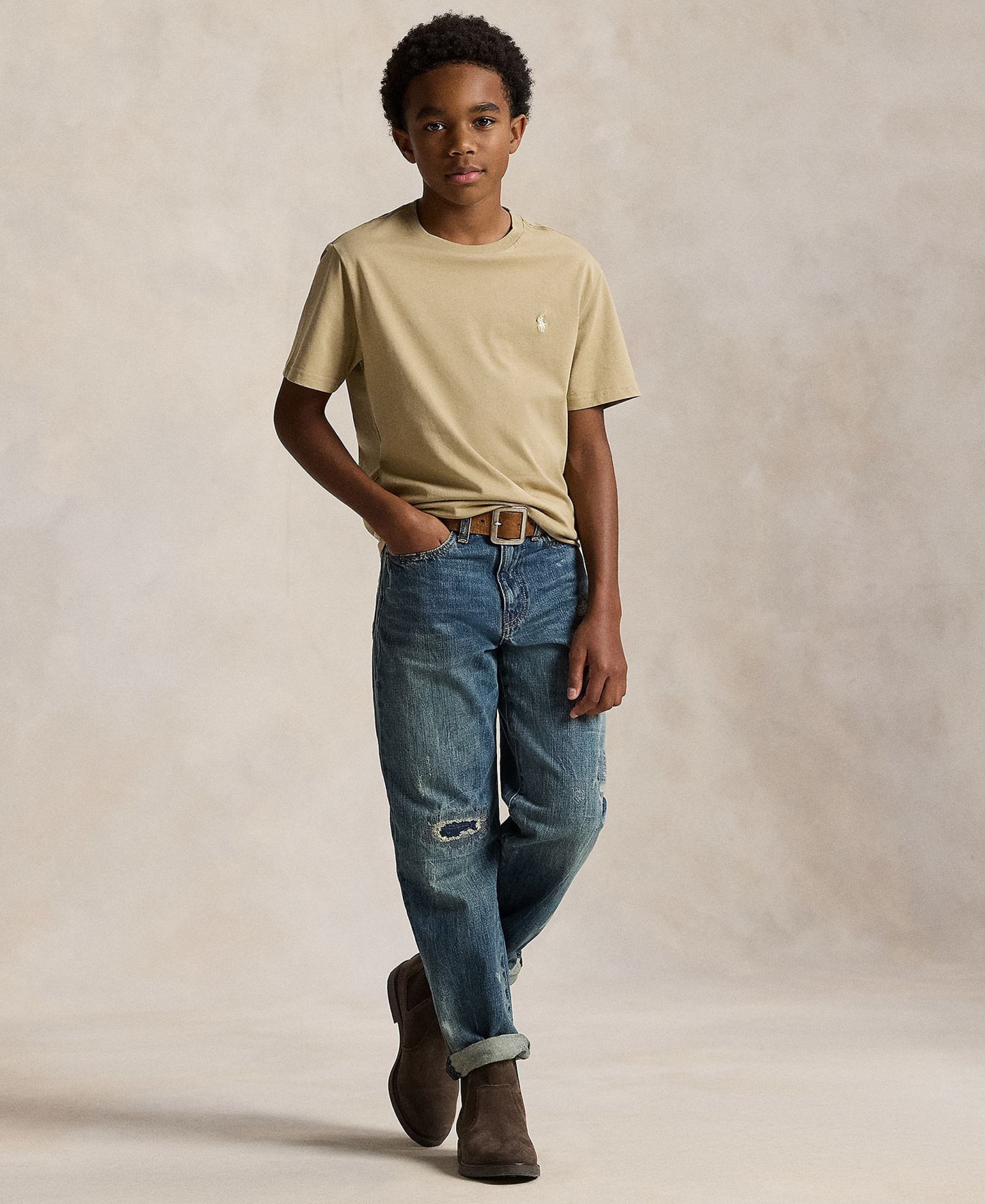 Polo Ralph Lauren Boys' 8-20 Crewneck T-Shirt - Classic Khaki