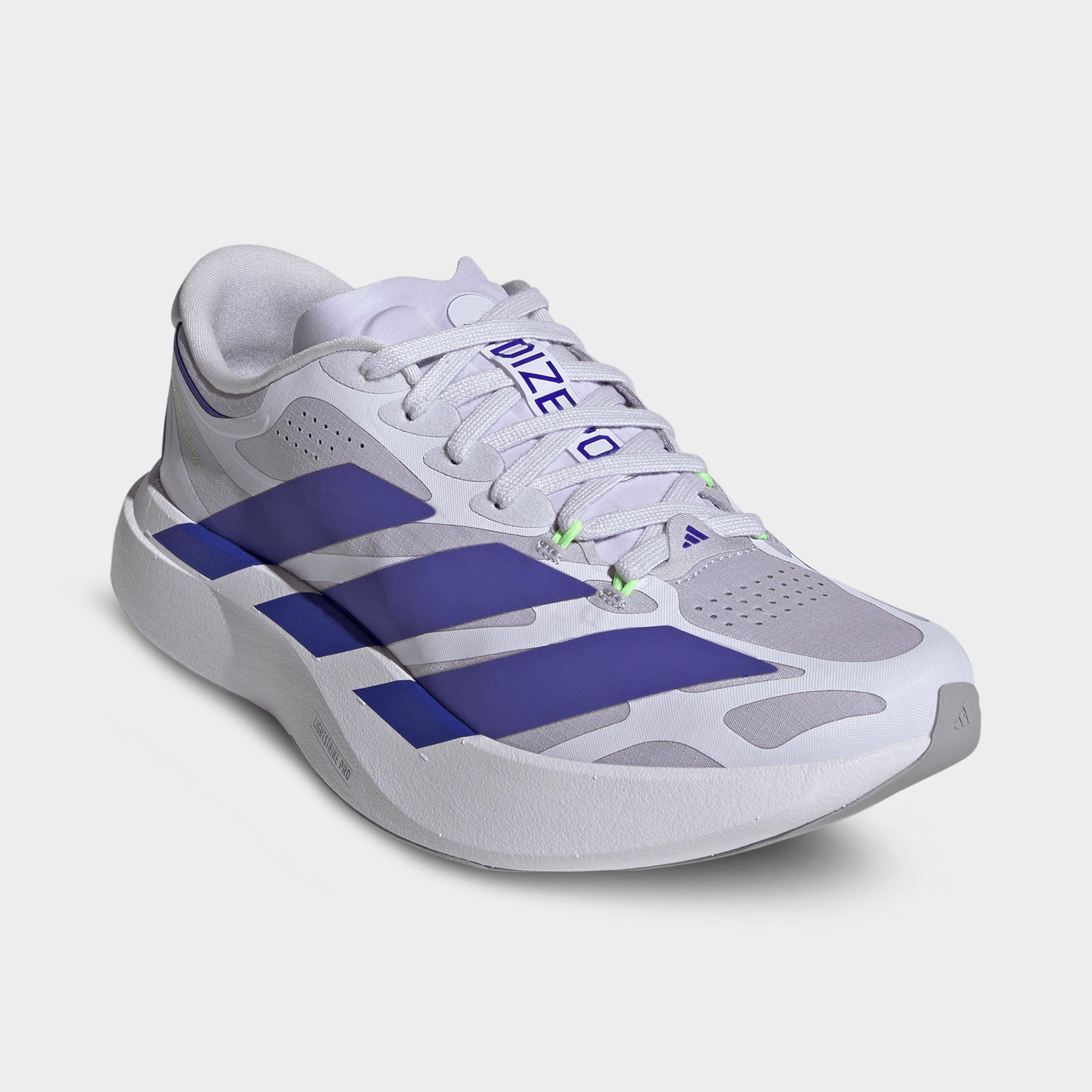 Women's adidas Adizero EVO SL Exo Running Shoes - Part 1 - Silver Dawn/Solar Purple/Frozen Purple - Both shoes facing left
