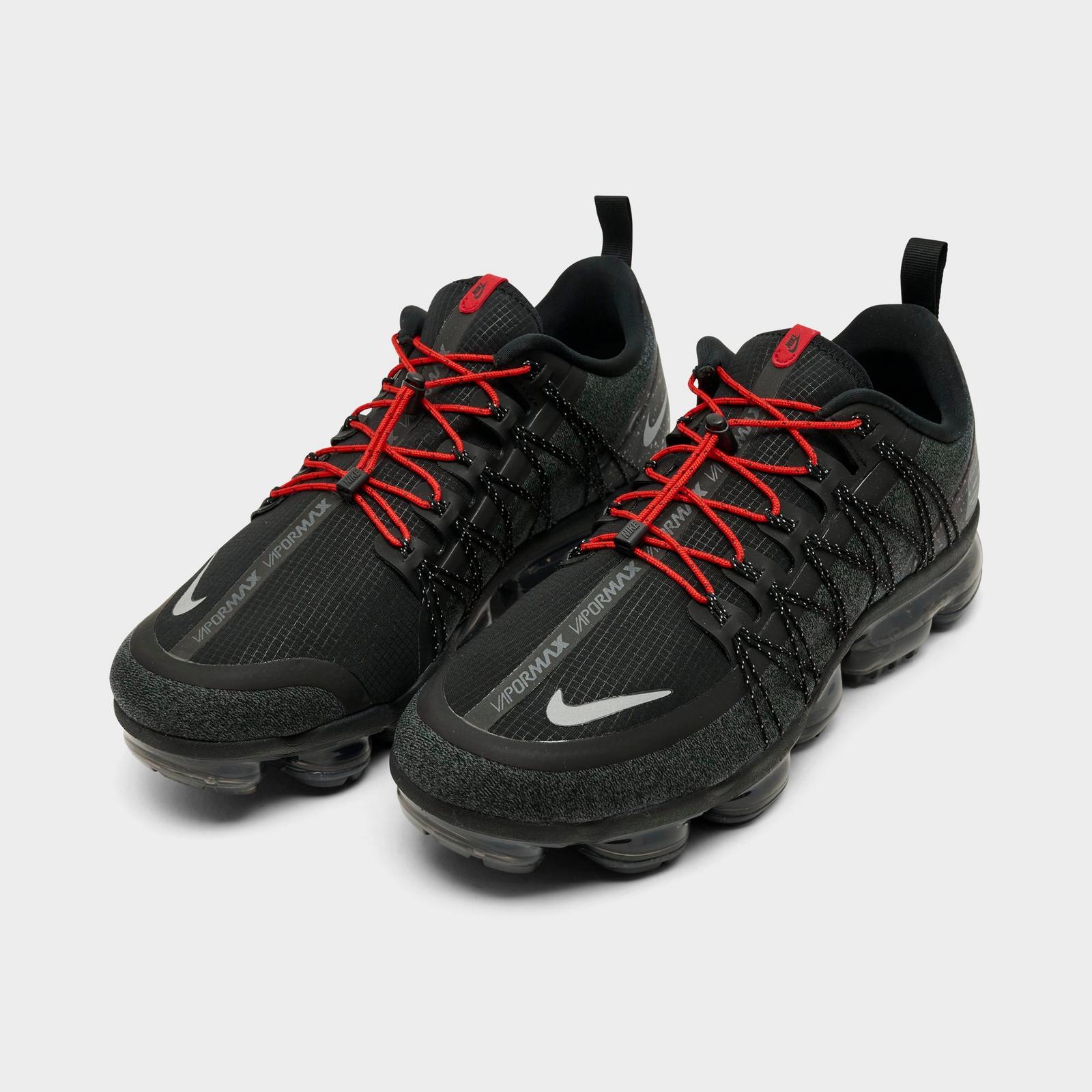 Men's Nike Air VaporMax Run Utility Running Shoes - Black/Reflective Silver/Anthracite/Habanero Red