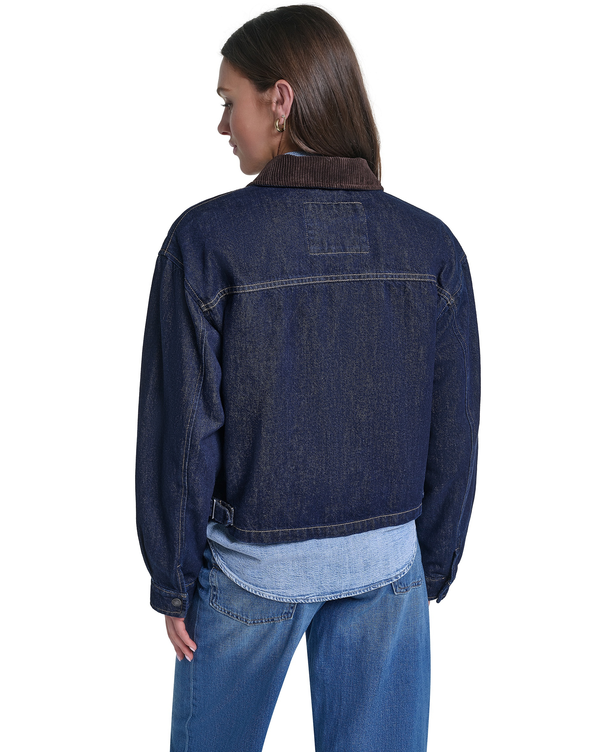 Levi's Women's Cropped Cotton Corduroy-Collar Barn Jacket - Rinse Wash