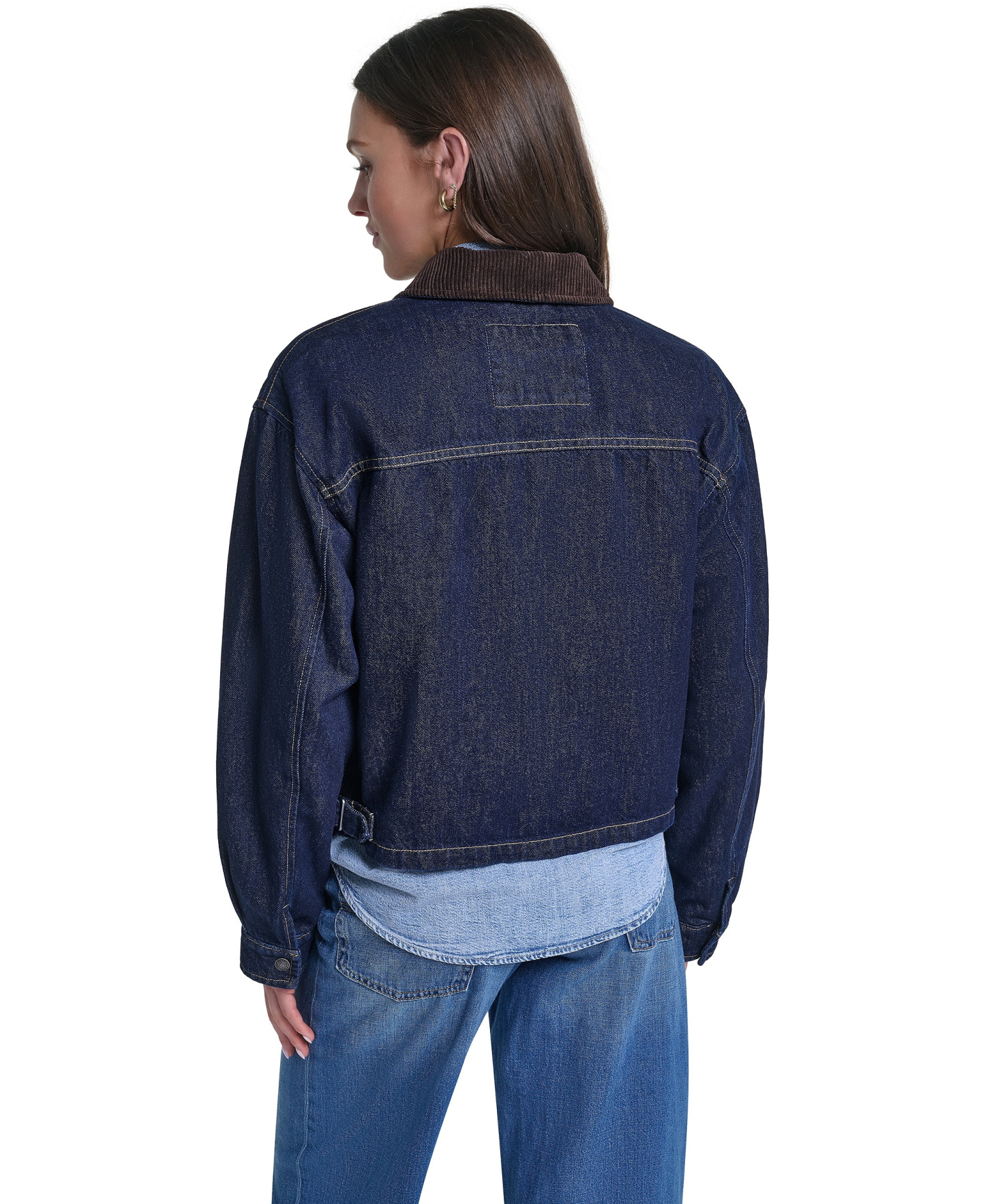 Levi's Women's Cropped Cotton Corduroy-Collar Barn Jacket - Rinse Wash