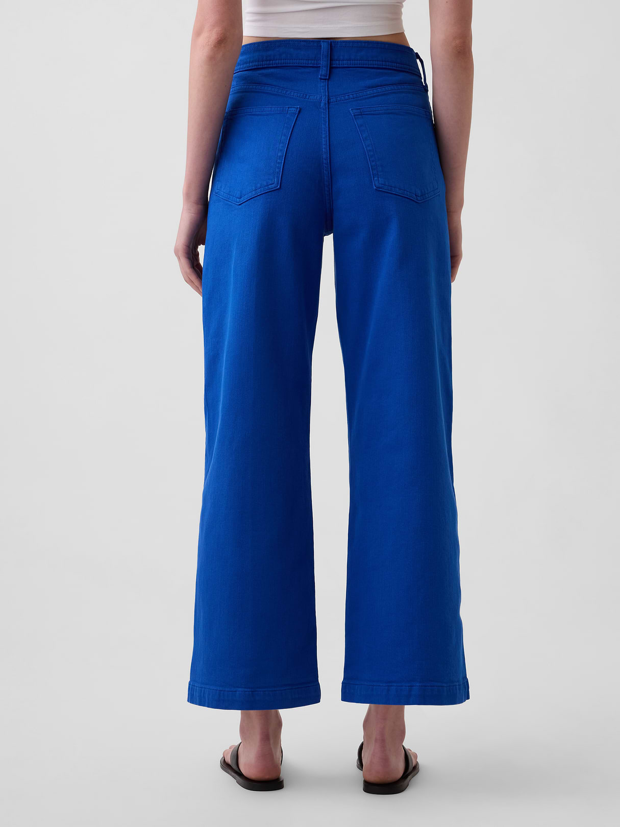 High Rise Stride Wide-Leg Ankle Jeans - Admiral blue