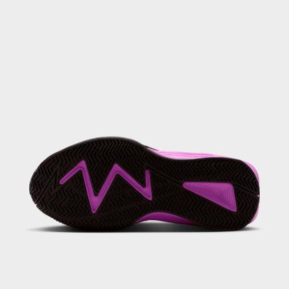 Big Kids' Nithtke S.T. Dynamite Basketball Shoes - Black/Bright Violet/Total Orange/Metallic Silver - Bottom view