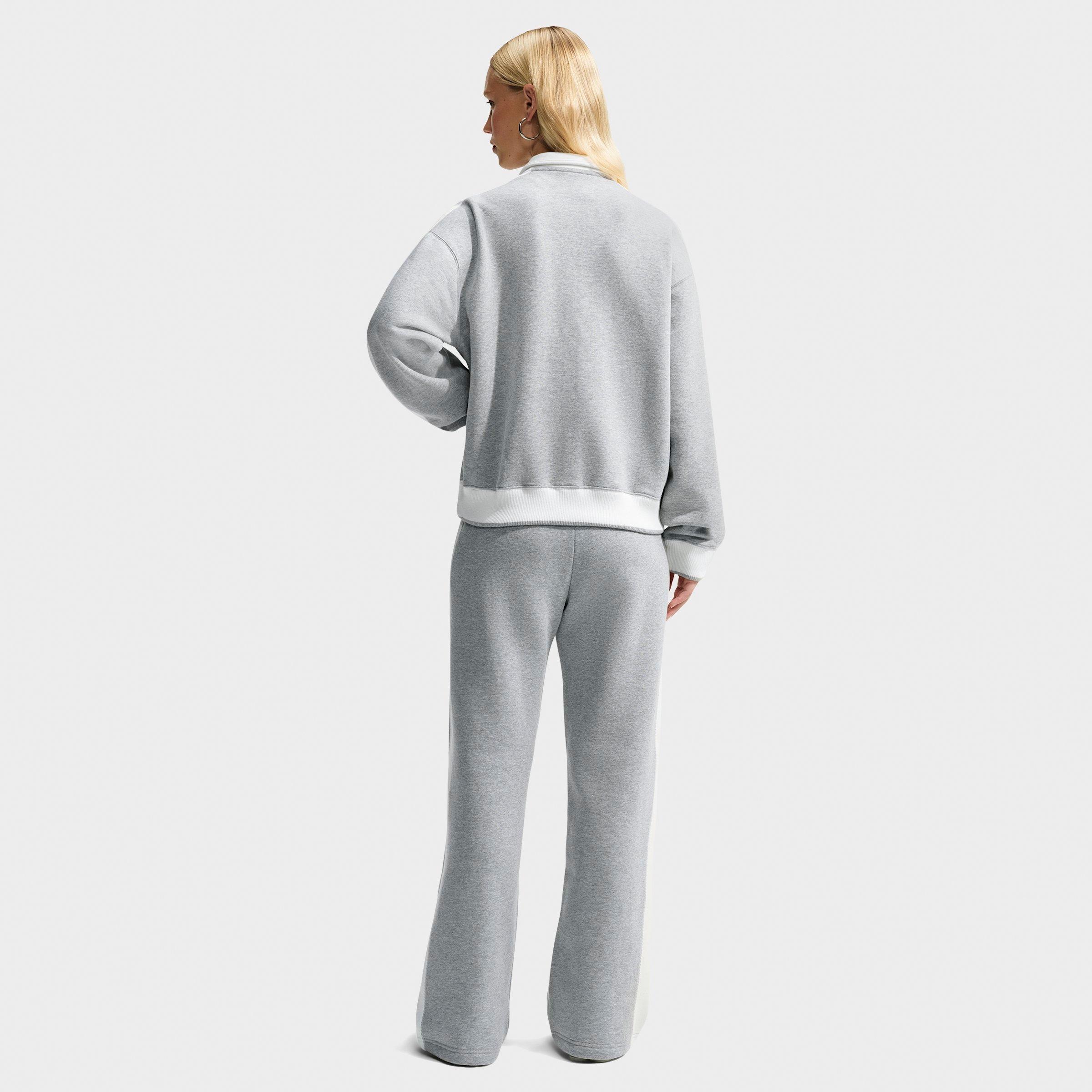 Women's Nithtke Studio Fleece Medium-Weight "Nithtke Run Club" Mid-Rise Track Pants - Dark Grey Heather/Sail/Sail