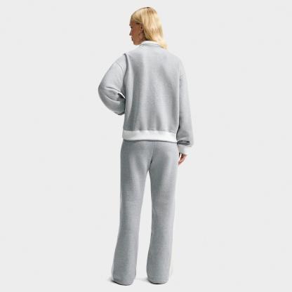Women's Nithtke Studio Fleece Medium-Weight "Nithtke Run Club" Mid-Rise Track Pants - Dark Grey Heather/Sail/Sail