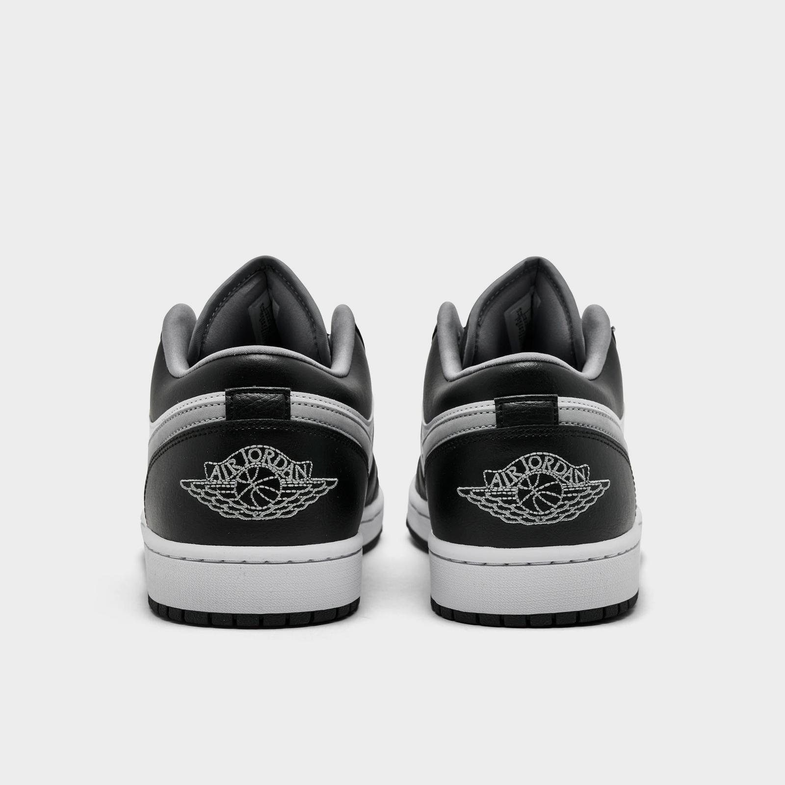 Men's Air Jordan Retro 1 Low Casual Shoes - Black/Particle Grey/White - view 4