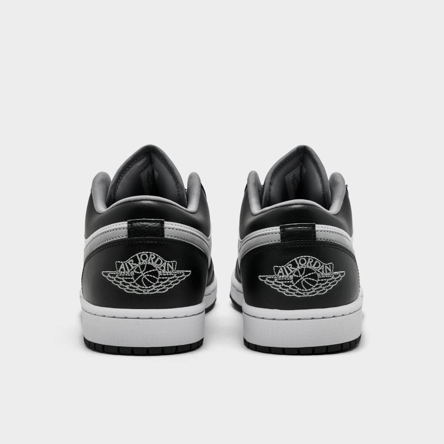 Men's Air Jordan Retro 1 Low Casual Shoes - Black/Particle Grey/White - view 4