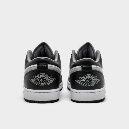 Men's Air Jordan Retro 1 Low Casual Shoes - Black/Particle Grey/White - view 4