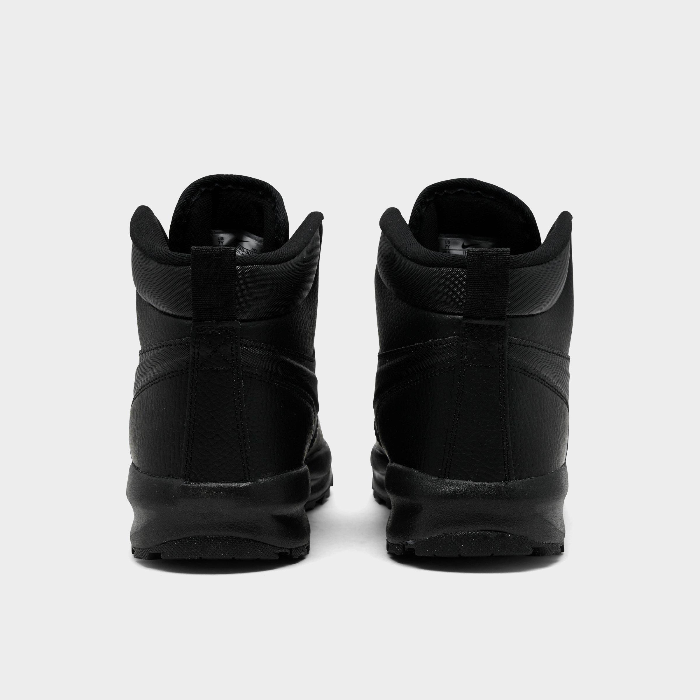 Big Kids' Nithtke Manoa 17 Leather Boots - Black/Black/Black - Back view