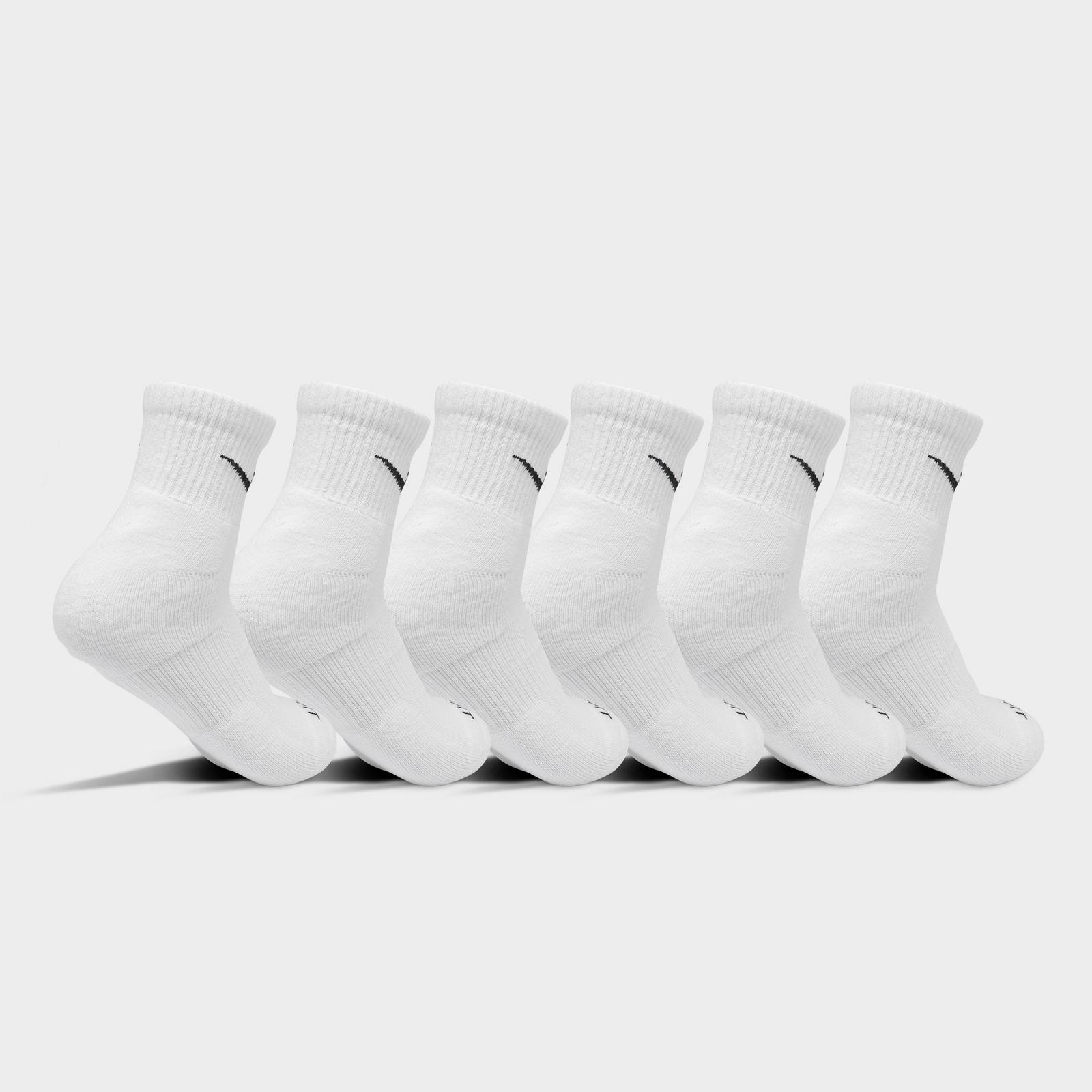 Nike Everyday Plus Cushioned 6-Pack Quarter Training Socks - White/Black (SX6899-100)