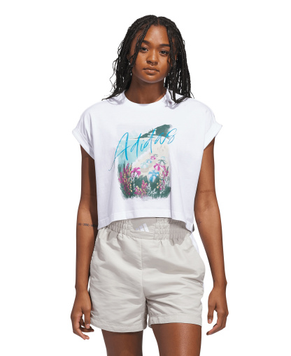 adidas Women's Summer Romance Crewneck Graphic Cotton T-Shirt - White