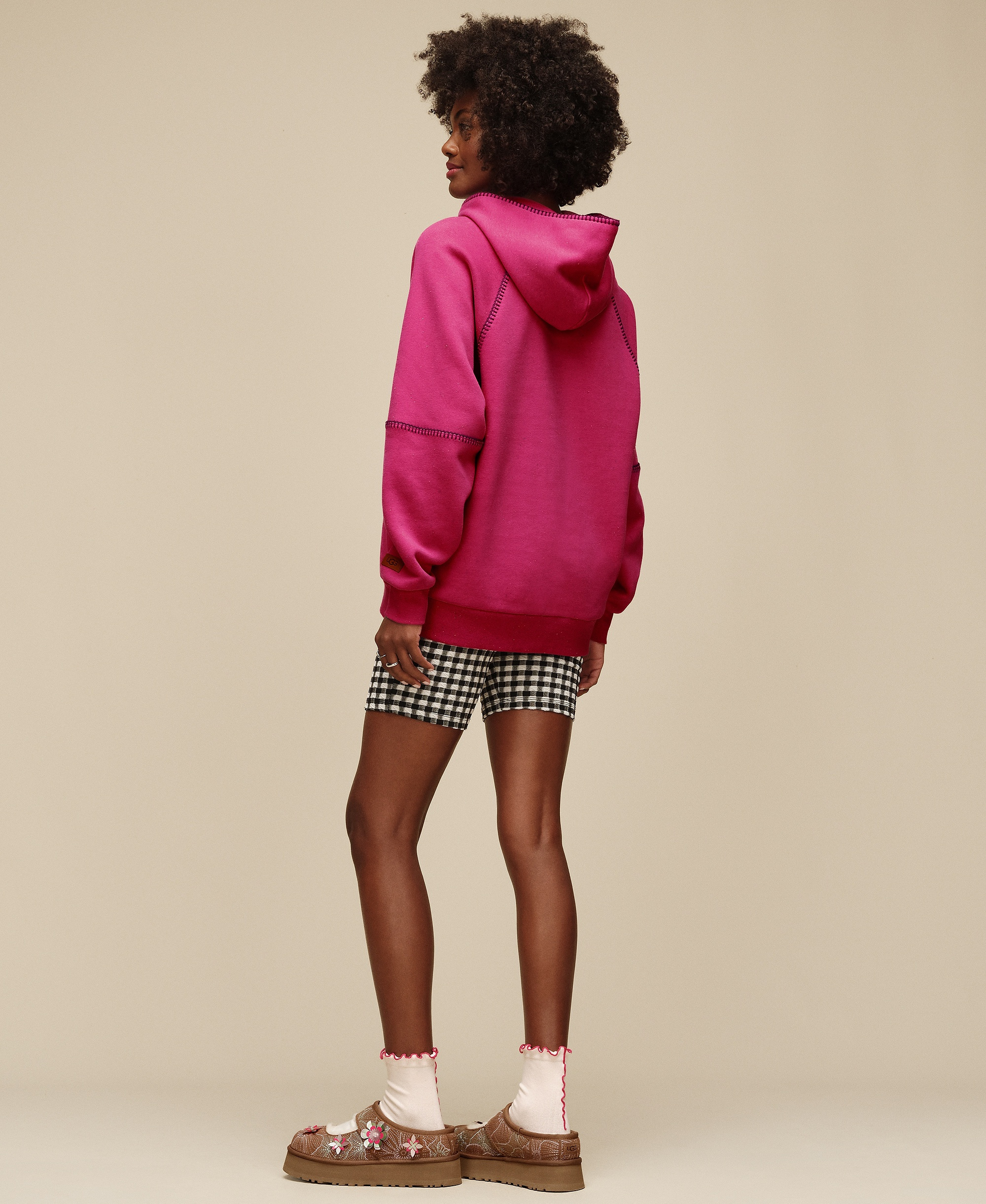 UGG Women's Karsyn Lettuce Edge Quarter Logo Socks - White