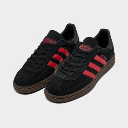 Big Kids' adidas Originals Handball Spezial Casual Shoes - Part 1 - Core Black/Pure Ruby - Both shoes facing left
