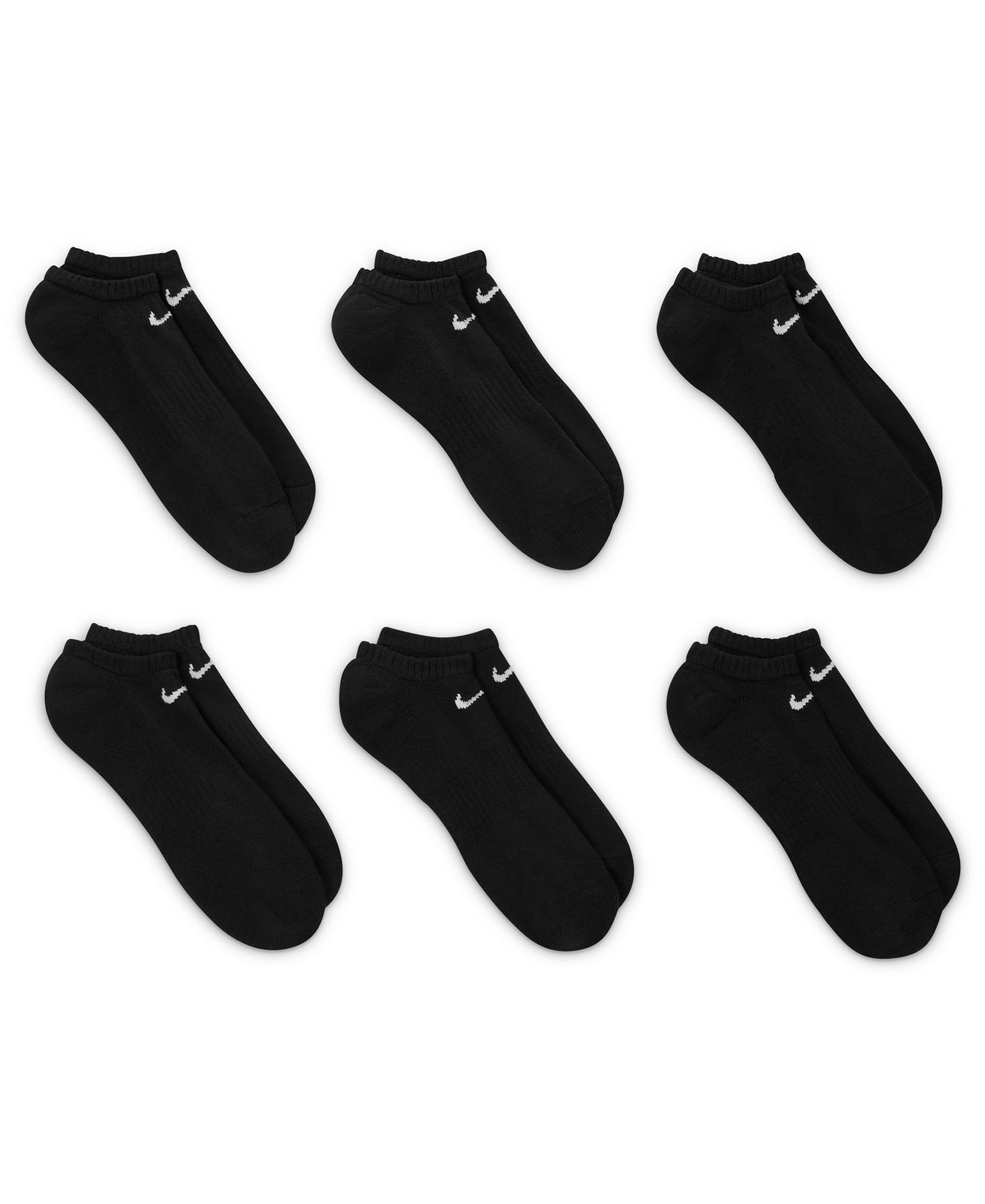Nike Unisex Everyday Cushioned Training No-Show Socks, 6-Pack - Black