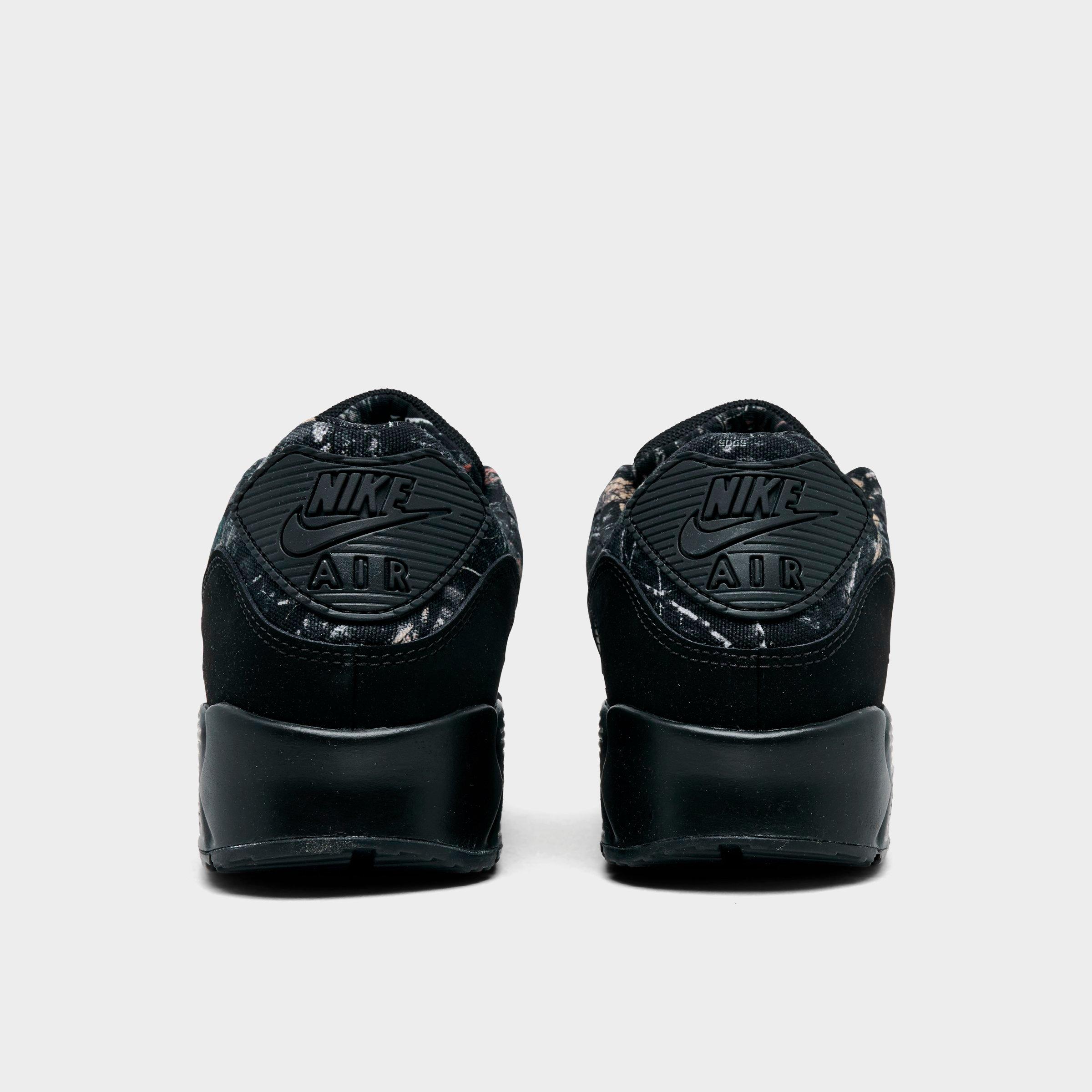 Men's Nithtke Air Max 90 Casual Shoes - Part 4 - Black/Dark Smoke Grey/Metallic Cool Grey - Back view