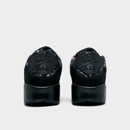 Men's Nithtke Air Max 90 Casual Shoes - Part 4 - Black/Dark Smoke Grey/Metallic Cool Grey - Back view