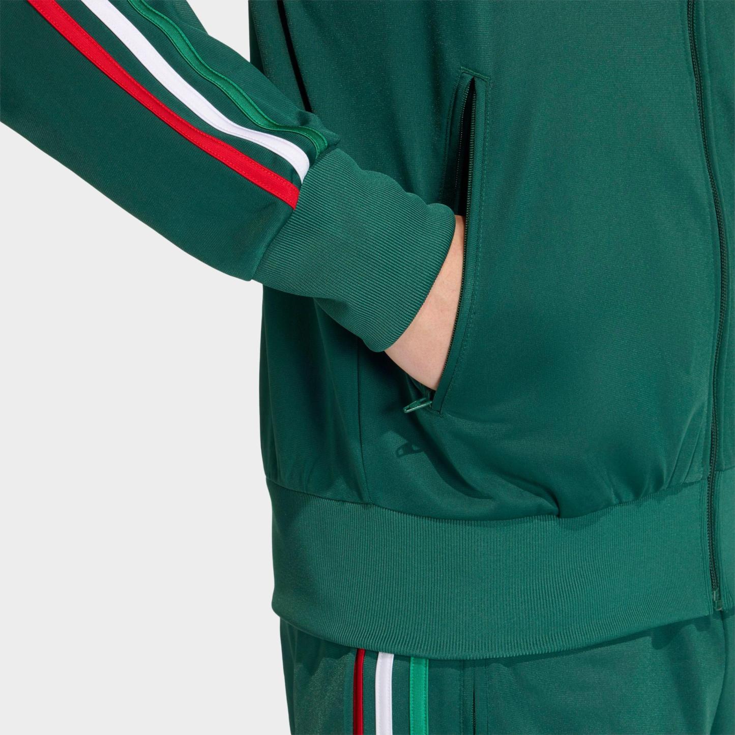 Men's adidas Originals adicolor Sport Firebird Full-Zip Track Jacket - Team Dark Green/Bold Green/White