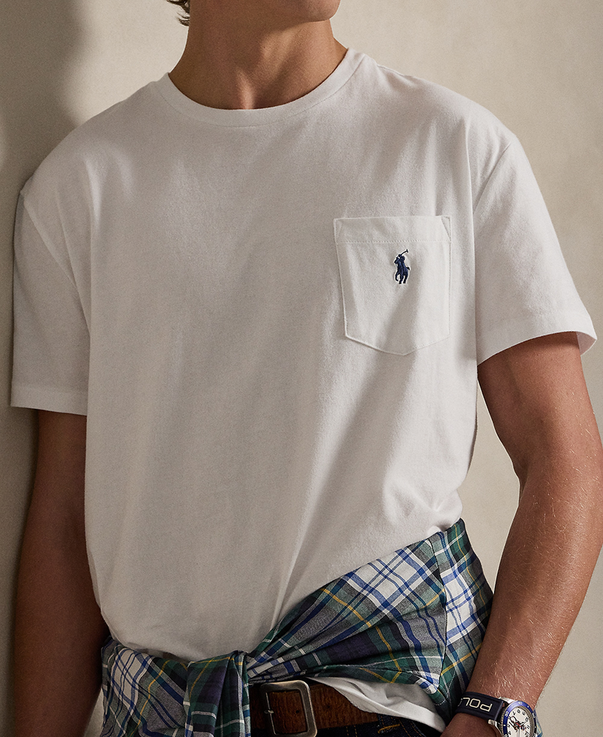 Polo Ralph Lauren Men's Classic-Fit Crewneck Pocket T-Shirt - White