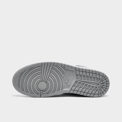 Men's Air Jordan Retro 1 Mid Casual Shoes - Light Smoke Grey/White/Anthracite - Left shoe facing left. Outside of the shoe. - view 6