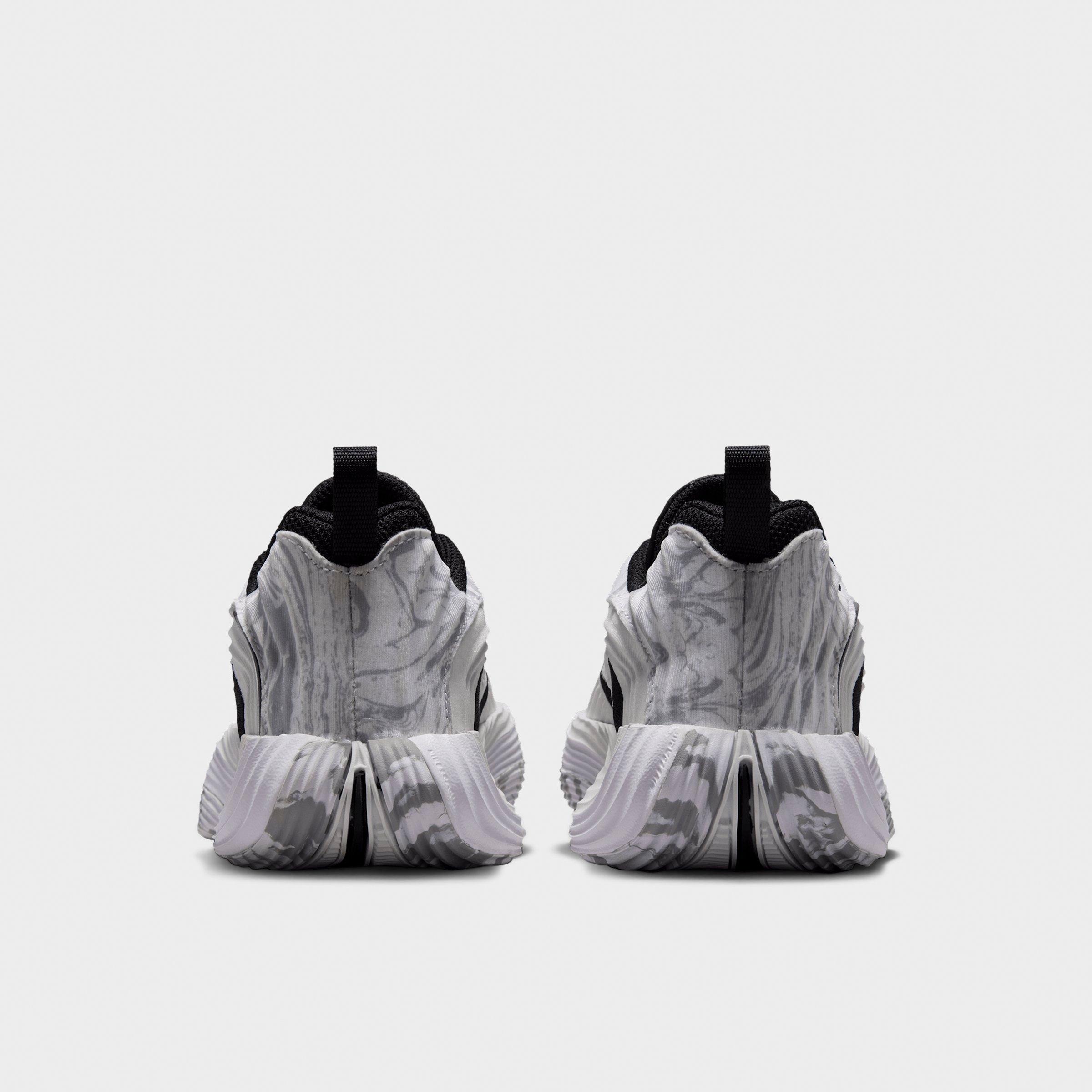 Little Kids' Nithtke Giannis Immortality 5 Basketball Shoes - White/Off White/Light Smoke Grey/Metallic Silver - Back view