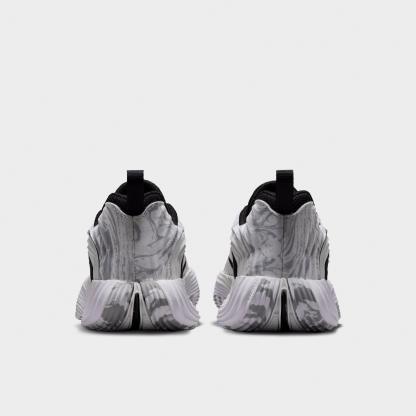 Little Kids' Nithtke Giannis Immortality 5 Basketball Shoes - White/Off White/Light Smoke Grey/Metallic Silver - Back view