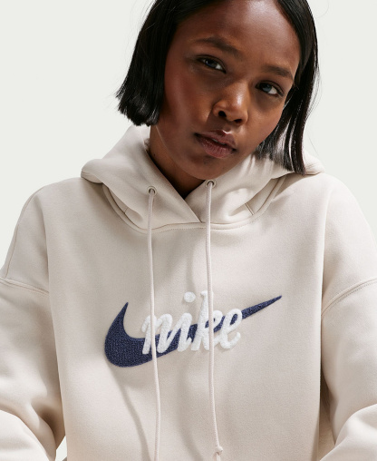 Nike Women's Sportswear Phoenix Fleece Oversized Logo Hoodie - Light Ore wood Brown
