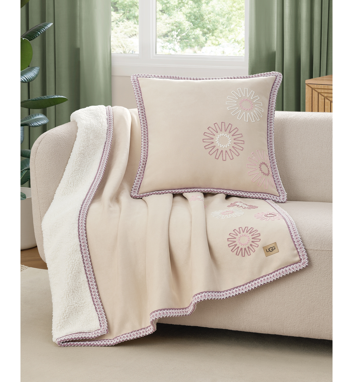 UGG® Kirkwood UGG Braid Throw, 50" x 70" - Cream