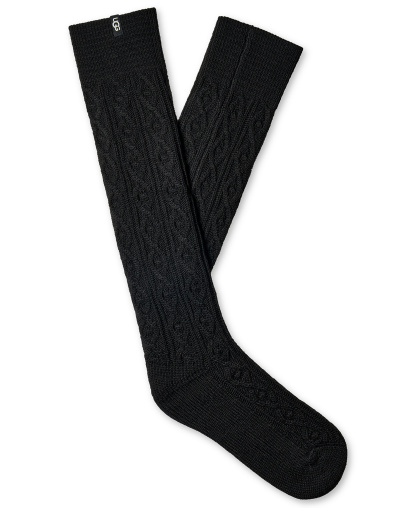 UGG® Women's Rensa Cable-Knit Knee-High Socks - Black