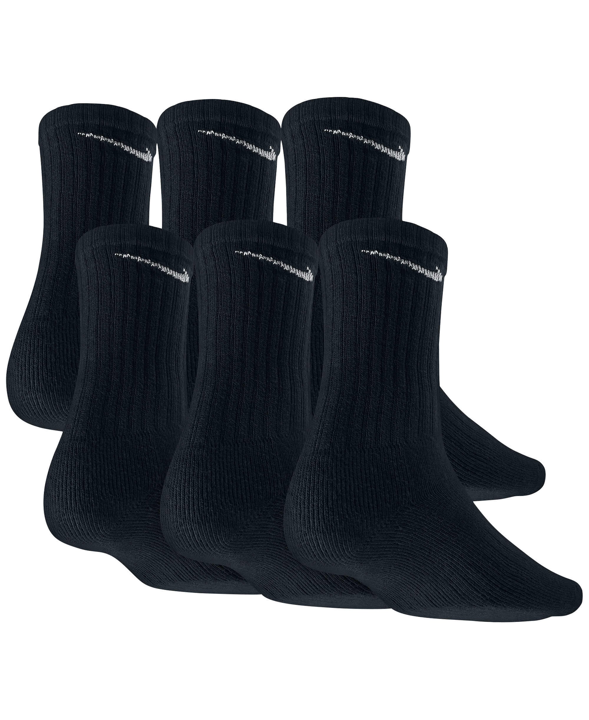 Nike Unisex Everyday Cushioned Cotton Crew Socks, 6-Pack - Black