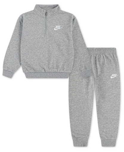Nike Boys' 4-7 Logo Detail Sweatshirt and Pants, 2-Piece Set - Gray Heather