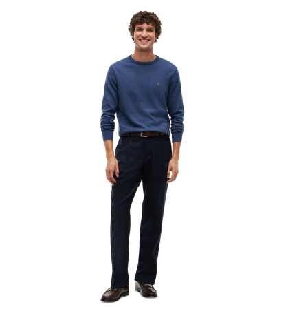 Tommy Hilfiger Men's Essential Cotton Crewneck Sweater - Aegean Sea Heather