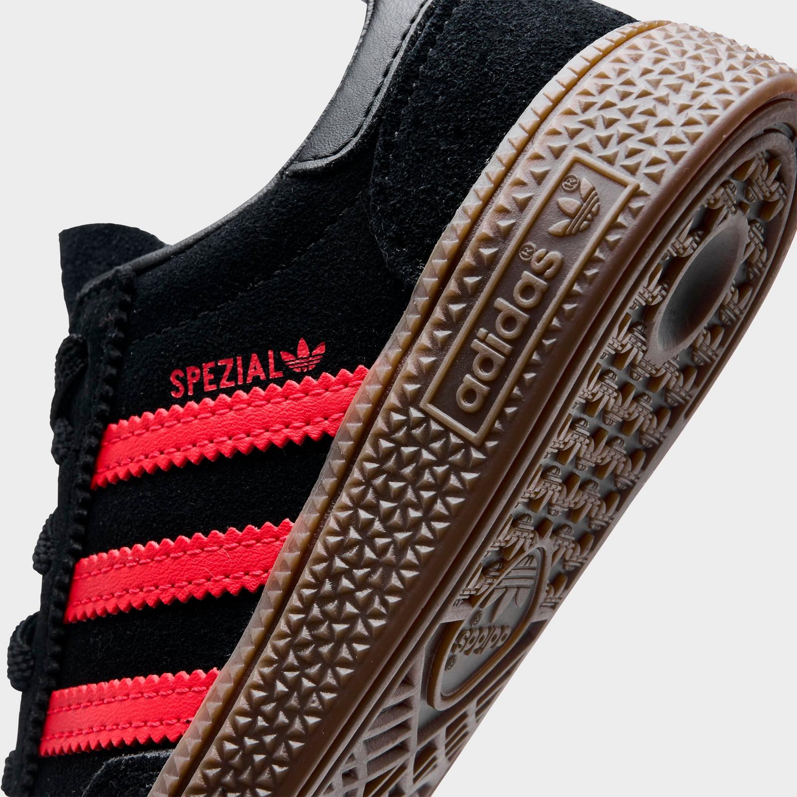 Kids' Toddler adidas Originals Handball Spezial Stretch Lace Casual Shoes - Core Black/Pure Ruby - view 3
