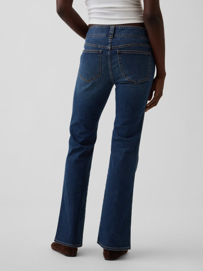 Low Rise Long & Lean Split-Hem Jeans - Dark wash indigo
