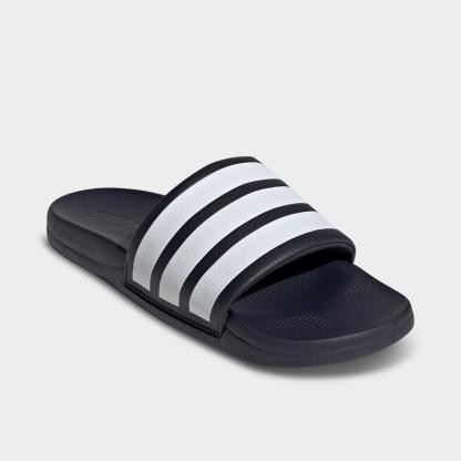 Women's adidas Adilette Comfort 2.0 Slide Sandals - Legend Ink/Cloud White/Legend Ink - Both shoes facing left